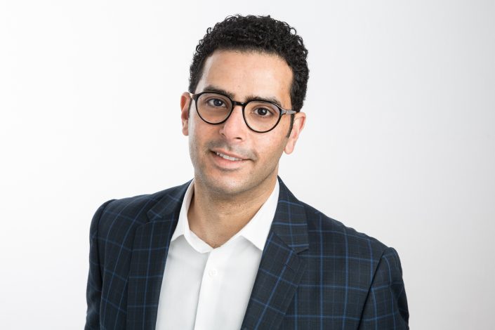 Mohamad, dark hair and glasses, professional headshots Toronto