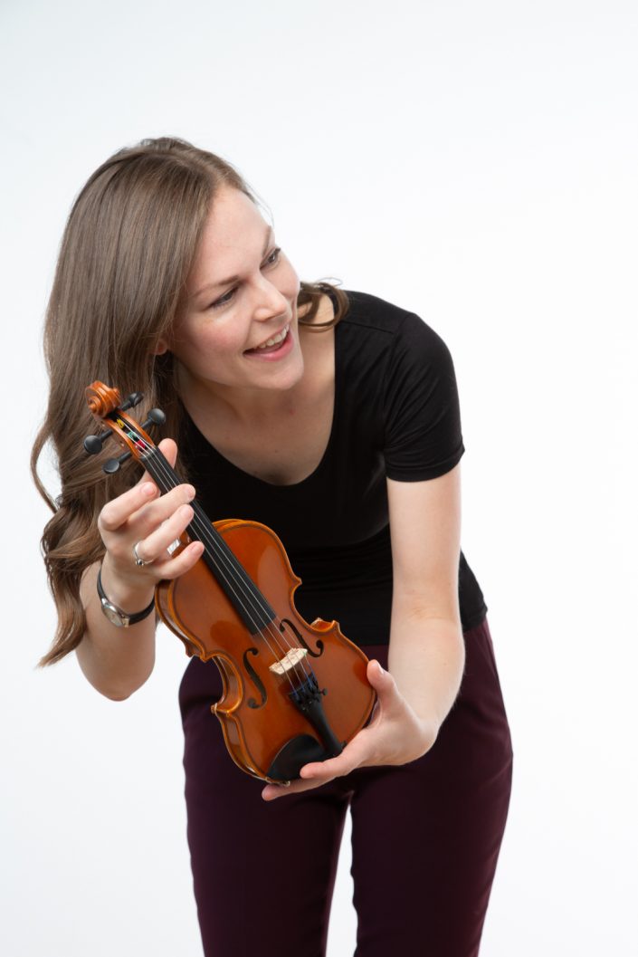 Esme with childs violin for personal branding photography 0O7C8508